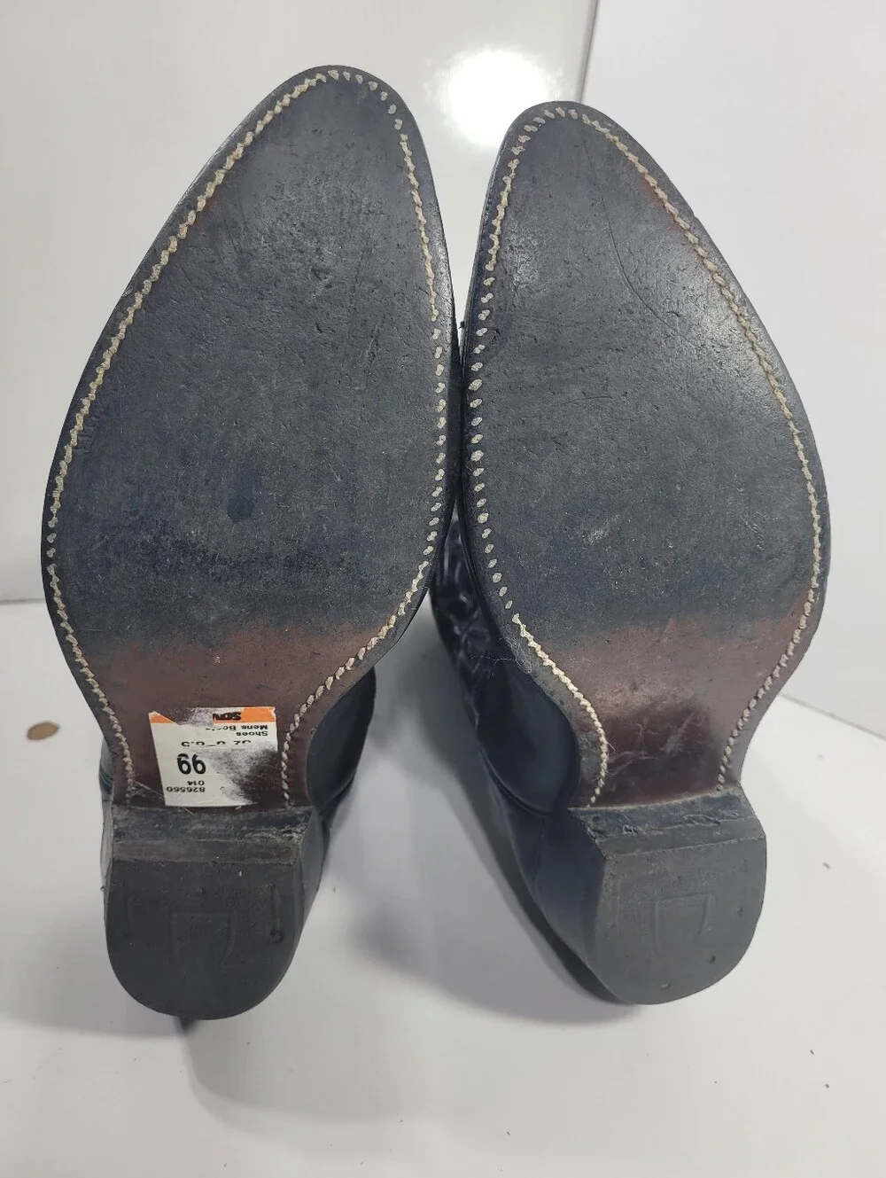 Laredo Mens Black Leather Cowboy Boots Mismatched Size Left 8.5 D / Right 8 D